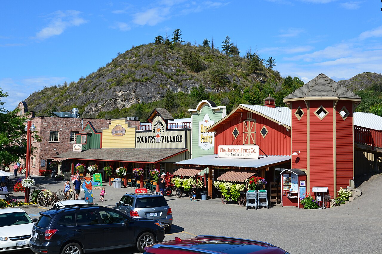 The entrance to Davison Orchards Country Village in Vernon, photographed in 2016.